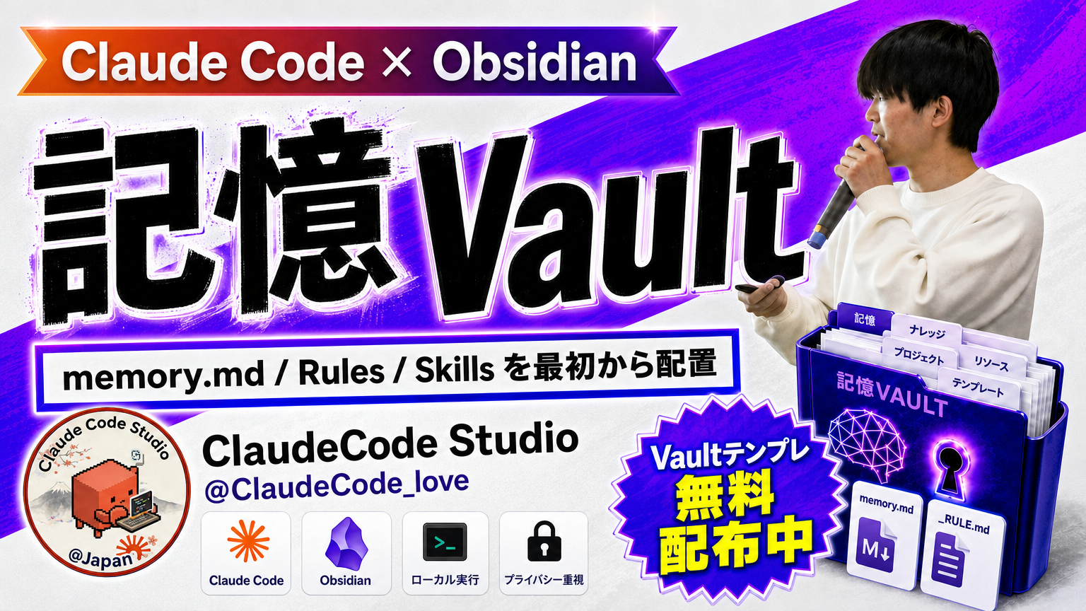 Claude Code × Obsidian 記憶Vaultテンプレ