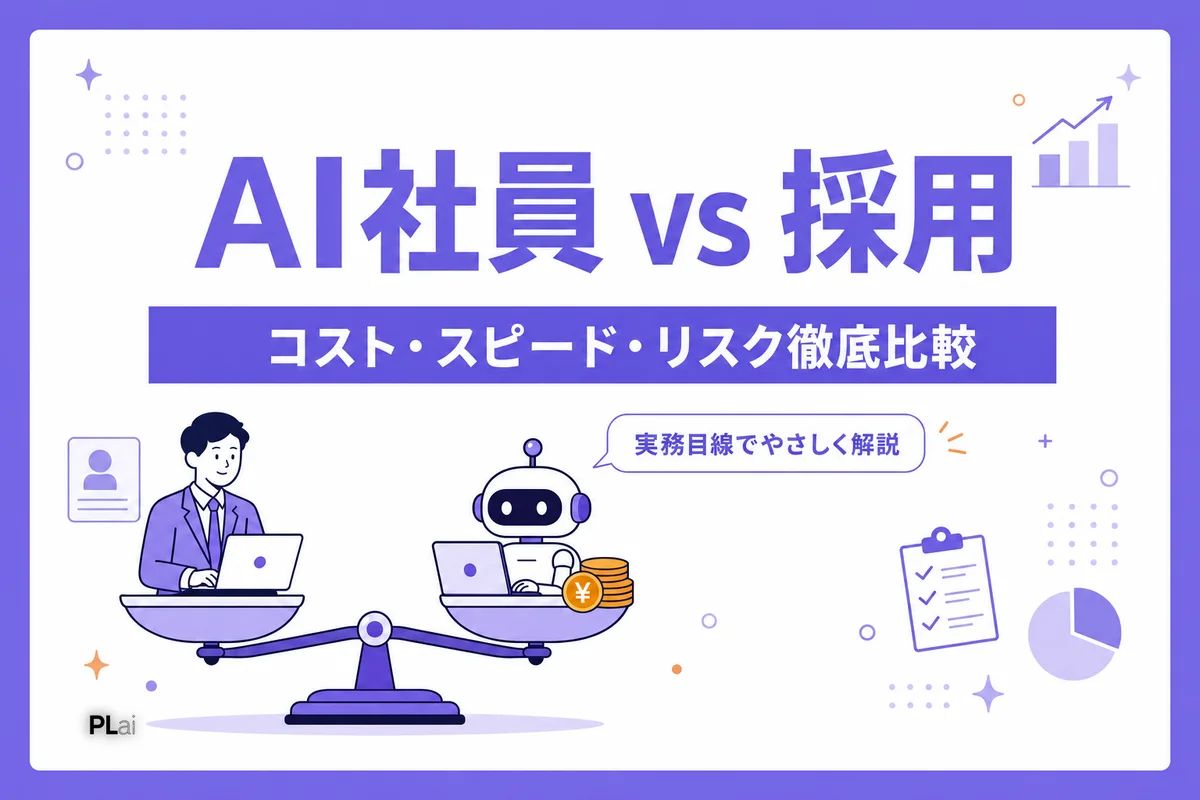 AI社員と人材採用どっちが得?コスト・スピード・リスクを徹底比較【2026年】