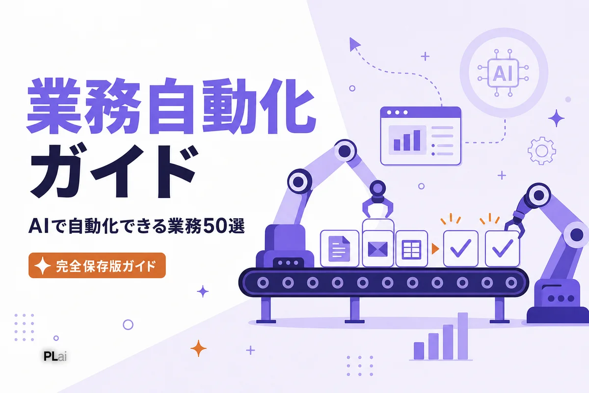 業務自動化の始め方完全ガイド｜AIで自動化できる業務50選【2026年最新】